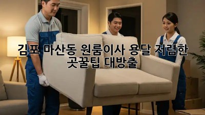 김포 마산동 원룸이사 용달 저렴한 곳✨꿀팁 대방출!